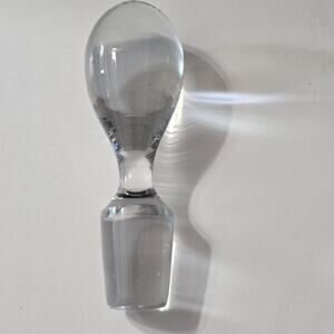 Vintage Teardrop Clear Solid Glass Wine Bottle Stopper About 4.75"